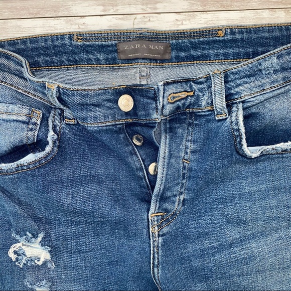 Zara Man Skinny Jeans with Frayed Hem - Picture 5 of 7